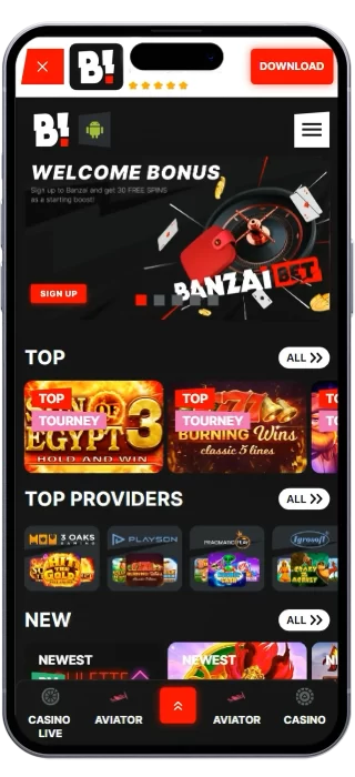 BanzaiBET Casino mobile phone apk